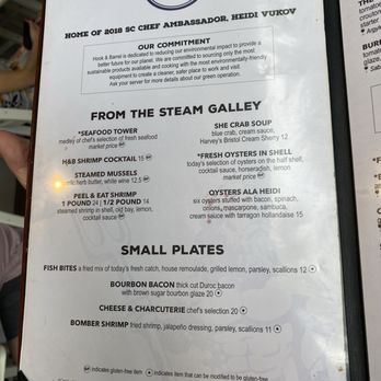 Hook & Barrel - Part of menu - Seafood Near Me - Myrtle Beach, South Carolina