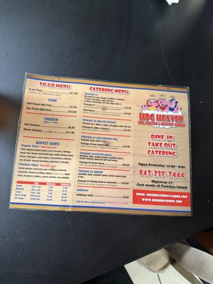 Menu photo 1 Hog Heaven Pawleys Island, SC