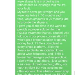 Text message I sent to the practice Text message I sent to the practice