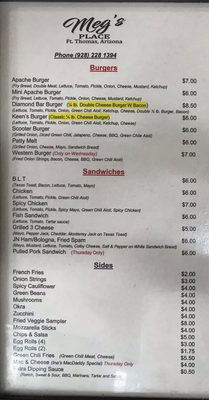Menu photo 4 Meg's Place Fort Thomas, AZ