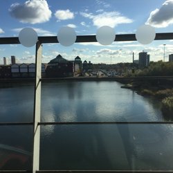 Canada Water Library - View from first floor out onto the Canada Water mini-lake