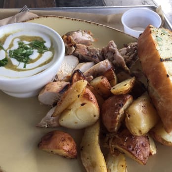 Urban Plates - Poblano and roasted corn soup with grilled chicken and roasted potatoes. - New American Near Me - Carlsbad, California Urban Plates - Poblano and roasted corn soup with grilled chicken and roasted potatoes. - New American Near Me - Carlsbad, California