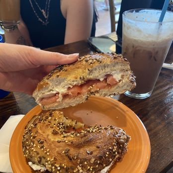 City Lights Eastside - Everything bagel with cream cheese and tomato - Coffee & Tea Near Me - Charleston, South Carolina City Lights Eastside - Everything bagel with cream cheese and tomato - Coffee & Tea Near Me - Charleston, South Carolina