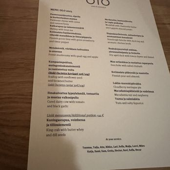 Olo - The menu - Scandinavian Near Me - Helsinki, 18 Olo - The menu - Scandinavian Near Me - Helsinki, 18