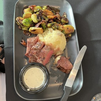 YellowFin - Filet Medallions with candied Brussels & mashed. - Seafood Near Me - Gainesville, Georgia