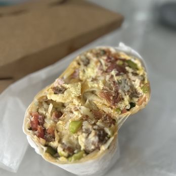 Eat Fantastic - #79 Breakfast Burrito (Trio Burrito) ham, bacon, sausage - Breakfast & Brunch Near Me - Arcadia, California Eat Fantastic - #79 Breakfast Burrito (Trio Burrito) ham, bacon, sausage - Breakfast & Brunch Near Me - Arcadia, California