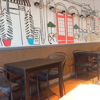 Cafe Orange - Cute walls and empty seats - Desserts Near Me - Garden Grove, California