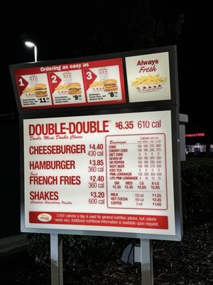 Menu photo 1 In-N-Out Burger Fresno, CA Menu photo 1 In-N-Out Burger Fresno, CA