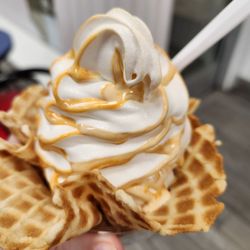 Gofer Ice Cream - Stamford - Butterscotch swirl waffle cone