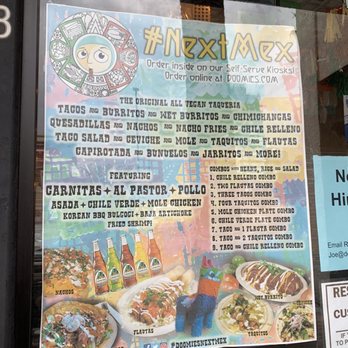 Doomie's NextMex - Outdoor Menu - Vegan Near Me - Los Angeles, California Doomie's NextMex - Outdoor Menu - Vegan Near Me - Los Angeles, California