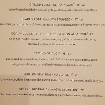 JORY - Menu - New American Near Me - Newberg, Oregon