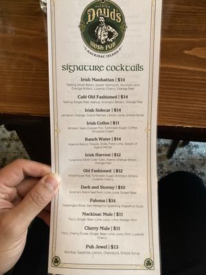 Menu photo 3 Patrick Doud's Irish Pub Mackinac Island, MI