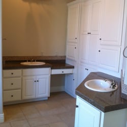 Ken Rader Interiors - Master Bath. Painted walls and Cabinets.