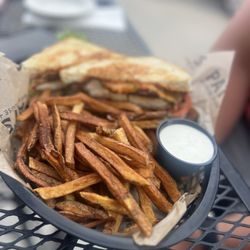 Pat's Brew House - Spicy Chicken Sandwich with fries