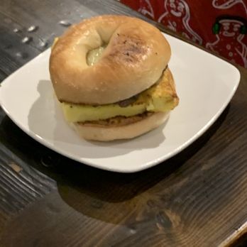 Chardon Buckeye Chocolate Café - Breakfast sandwich bagel egg sausage and cheese! It's huge! - Chocolatiers & Shops Near Me - Chardon, Ohio Chardon Buckeye Chocolate Café - Breakfast sandwich bagel egg sausage and cheese! It's huge! - Chocolatiers & Shops Near Me - Chardon, Ohio