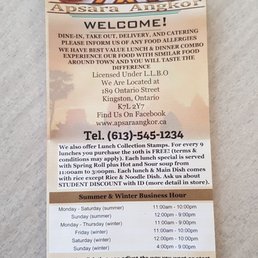 Menu Correct as of : April 2018