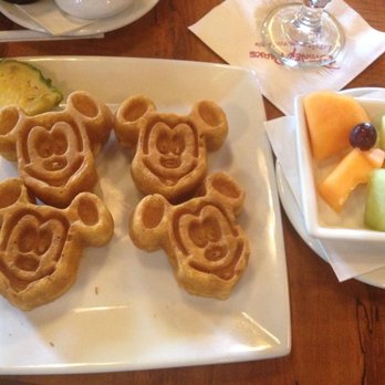 Kona Cafe - Vegan whole grain Mickey waffles with fruit. - Sushi Bars Near Me - Lake Buena Vista, Florida