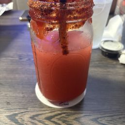 Frozen strawberry margarita with chamoy Frozen strawberry margarita with chamoy
