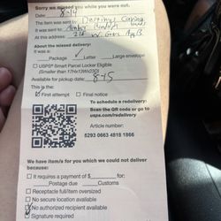 Destiny's Caring Hands - The post office form delivered today