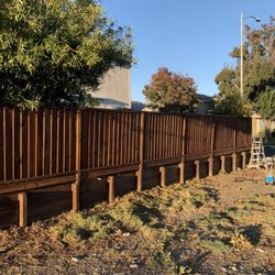 Bull Run Exterior Wash - Wood fence cleaning and stain application. Penofin's rosewood penetrating oil - Milpitas C.A.