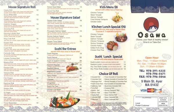 Menu photo 5 Osawa Japanese Bistro Ayer, MA Menu photo 5 Osawa Japanese Bistro Ayer, MA