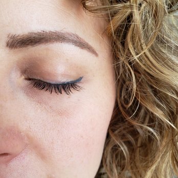 Ink-Perfection by Sydney - Front view of eyeliner and eyebrows done by Sydney. I only have mascara, foundation and lipstick on. - Permanent Makeup Near Me - Murrieta, California
