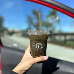 Filigree Coffee  - Cranberry Punch Tonic with shot of matcha