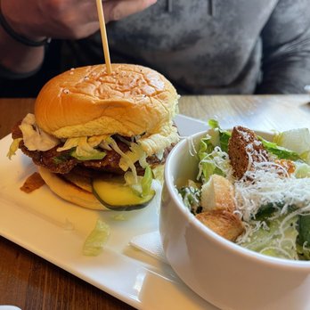 El Furniture Warehouse - Crispy chicken burger with Caesar salad - Bars Near Me - Edmonton, Alberta El Furniture Warehouse - Crispy chicken burger with Caesar salad - Bars Near Me - Edmonton, Alberta