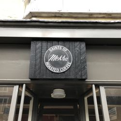 Saints of Mokha - Street-front sign