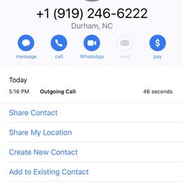 46 second phone-call to Poppy Salon on 7/12.
