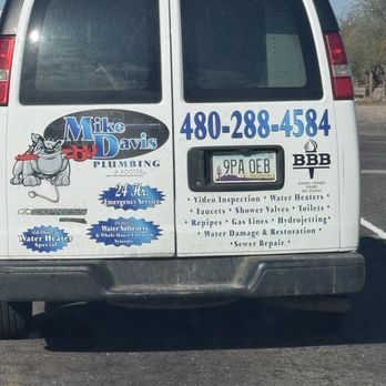 Mike Davis Plumbing - You should probably drive more respectfully when your name & # are all over your van. - Plumbing Near Me - Apache Junction, Arizona Mike Davis Plumbing - You should probably drive more respectfully when your name & # are all over your van. - Plumbing Near Me - Apache Junction, Arizona