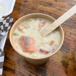 Finest At Sea - Chowder (big piece of salmon on top!)