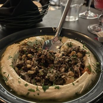 Hamsa - Lamb hummus - Mediterranean Near Me - Houston, Texas Hamsa - Lamb hummus - Mediterranean Near Me - Houston, Texas