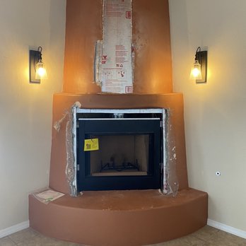Bear Restoration - Firebox installed.   Plaster begins next week - Damage Restoration Near Me - Albuquerque, New Mexico