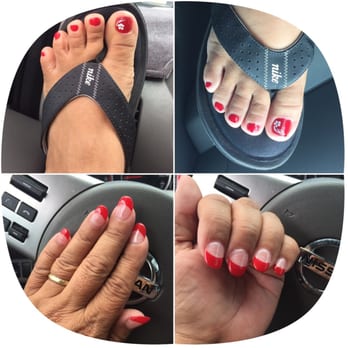 Maria Nails & Spa - Red tip with gel top coat - Nail Salons Near Me - El Cajon, California Maria Nails & Spa - Red tip with gel top coat - Nail Salons Near Me - El Cajon, California
