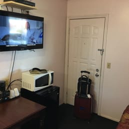 TV, fridge, micro door