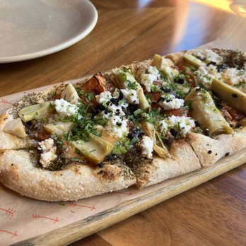 Saint & Second - Truffle artichoke flat bread - New American Near Me - Long Beach, California Saint & Second - Truffle artichoke flat bread - New American Near Me - Long Beach, California