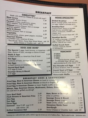 Menu photo 1 Main Street Cafe St. Johns, MI