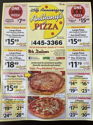 Menu photo 2 Anthony's Pizza Warren, MI