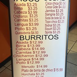 Birrieria Jalisco - Updated partial menu