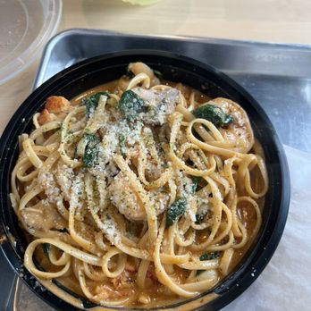 Digibites Food Hub - My seafood linguine. Generous portions of shrimp, mussels and lobster with mushrooms in a delicious broth. - Seafood Near Me - Chamblee, Georgia