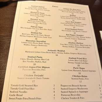 Miru Seafood - More of the menu. We had the seafood platter the COD is so tender and the batter has a hint of a sweet taste - Seafood Near Me - League City, Texas