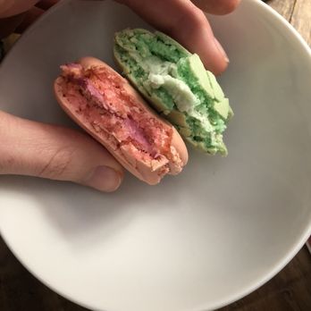 Le Panier - Raspberry and pistachio macaroons inside - Bakeries Near Me - Seattle, Washington Le Panier - Raspberry and pistachio macaroons inside - Bakeries Near Me - Seattle, Washington