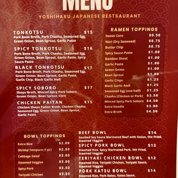 Yoshiharu Ramen - Updated Menu - Ramen Near Me - Las Vegas, Nevada