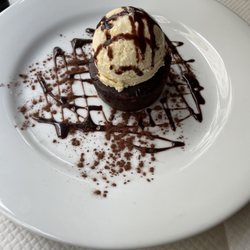 Brownie and vanilla ice cream
