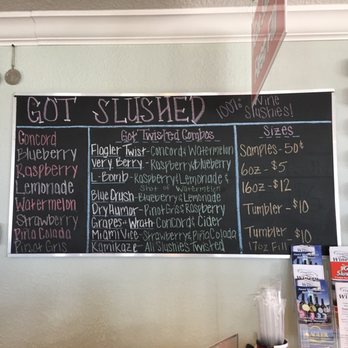 Flagler Beachfront Winery - Wine slushee board - Wineries Near Me - Flagler Beach, Florida