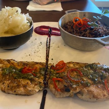Puro Sazon Latino - Chicken churrasco, yuca y moro - Caribbean Near Me - Miami, Florida Puro Sazon Latino - Chicken churrasco, yuca y moro - Caribbean Near Me - Miami, Florida