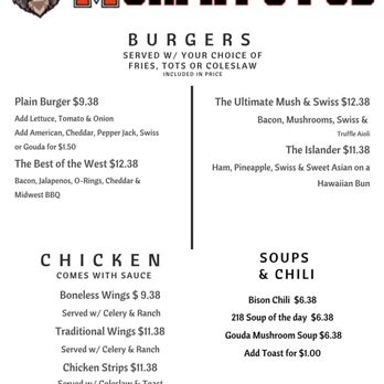 Murphy's Pub Moorhead - Menu
Burgers, CHicken , Soups @ CHili - Pubs Near Me - Moorhead, Minnesota Murphy's Pub Moorhead - Menu
Burgers, CHicken , Soups @ CHili - Pubs Near Me - Moorhead, Minnesota