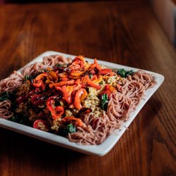 Pagano's Catering - Lovely vegan dinner with red Thai rice noodles...