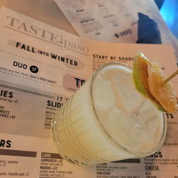 TASTE! Craft Eatery - Paso Robles - Apple Bottom Gins- lovely fresh-tasting seasonal drink. Loved the candied ginger garnish. - Salad Near Me - Paso Robles, California